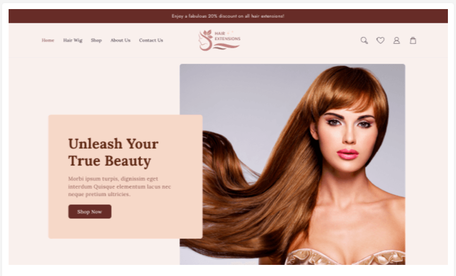 hair extensions WordPress theme