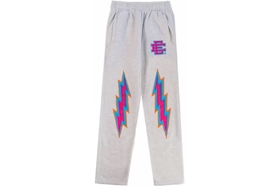 Eric Emanuel Sweatpant-Light Grey & Voilet Bolt
