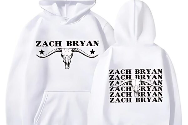 Zach Bryan Bull Skull White Hoodie